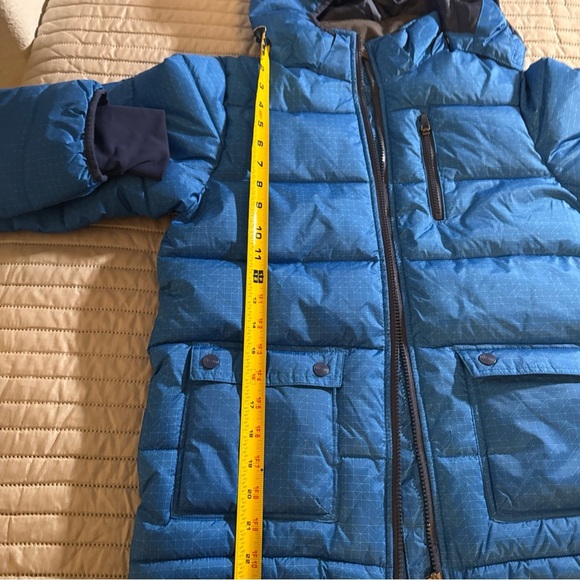 NWT H & M boys winter puffer ski jacket in blue size 10-11Y w/removable hood. - Picture 9 of 14
